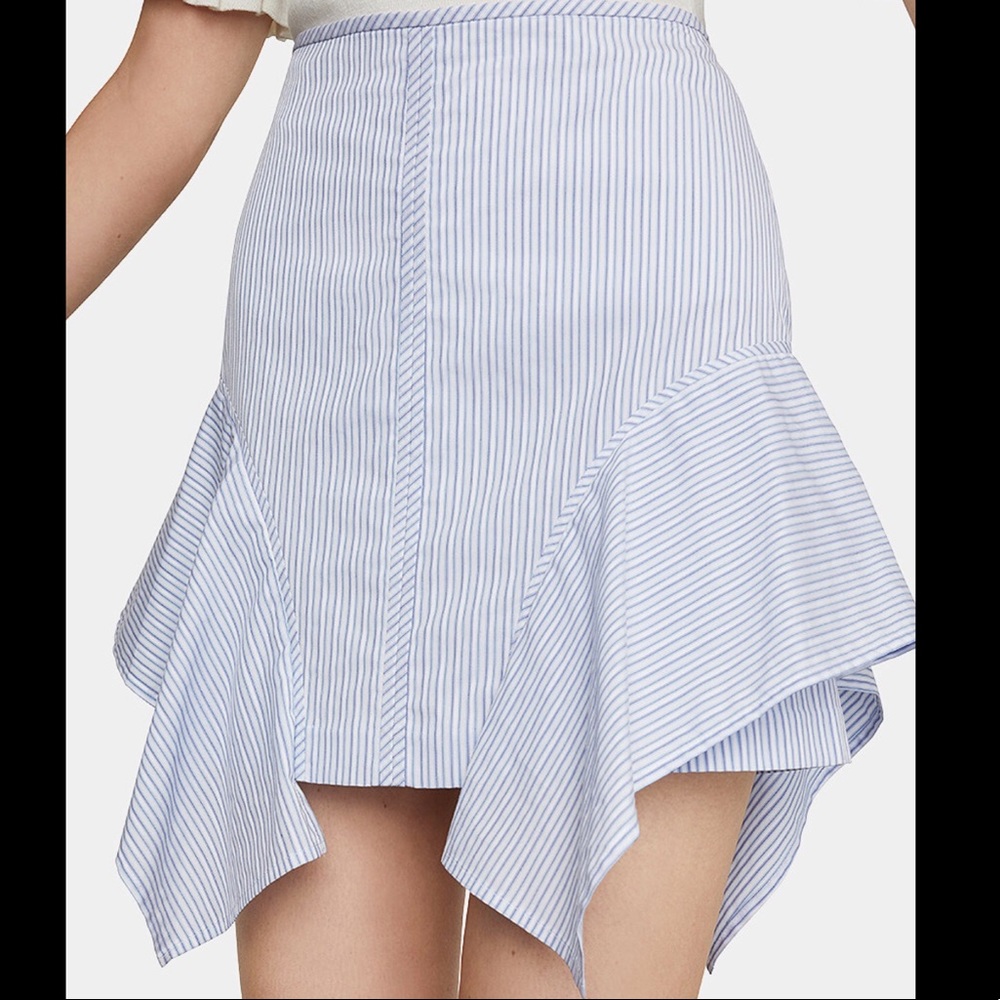 BCBGMAXAZRIA Pinstriped Ruffled Mini Skirt - Picture 2 of 4